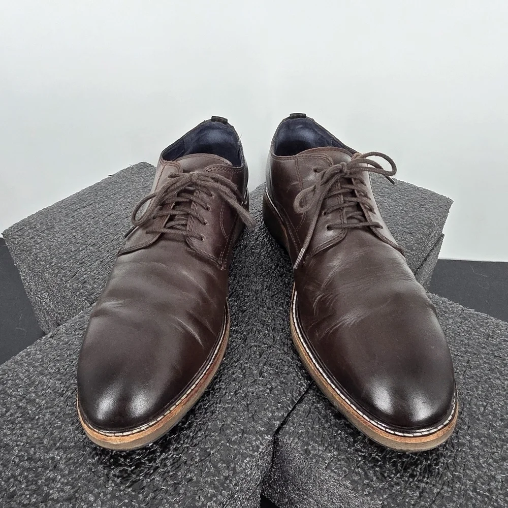 Cole Haan Men's 9W Williams Derby Brown Leather Oxford Dress Shoes C30692 Wide